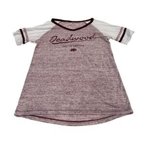 Prairie Mountain Deadwood South Dakota Raglan T Shirt Women Medium Graphic Tee